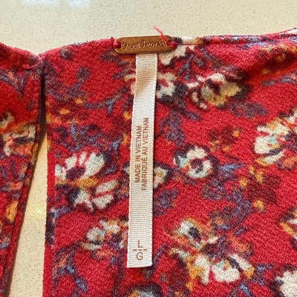 🆕 Free People Say Hello Floral Long Sleeve Mini Dress, Size L - Picture 8 of 11